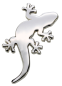 Preview: Pin "Gecko" silber