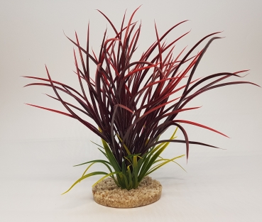 Deko Pflanze Fan Grass rot 30 cm
