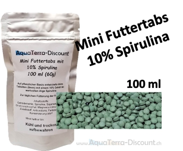 Futtertabletten MINI mit 10% Spirulina 100 ml (60g)