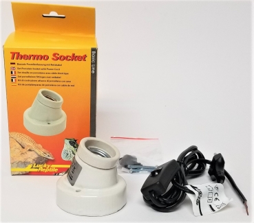 Thermo Socket - Porzellanfassung abgewinkelt mit Netzkabel
