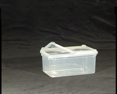 Transport Box transparent 19 x 12,5 x 7,5 cm / 1,3 l Ecköffnung