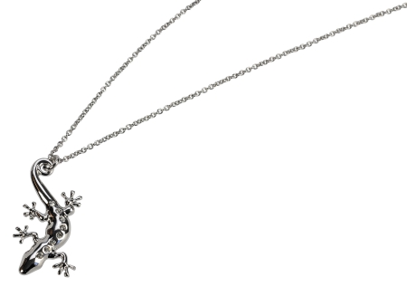 Halskette "Gecko", mit 8 Strasssteinen, in Etui